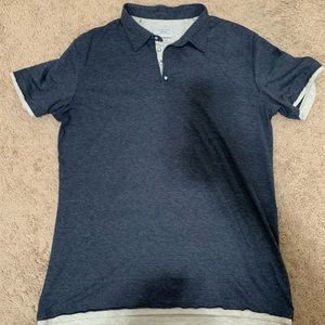 7 diamonds blue polo shirt size large